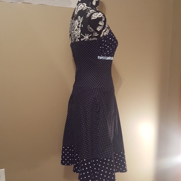 🎁Pulse Black/Blue Baby Blue Polk A Dots Dress - Picture 3 of 5